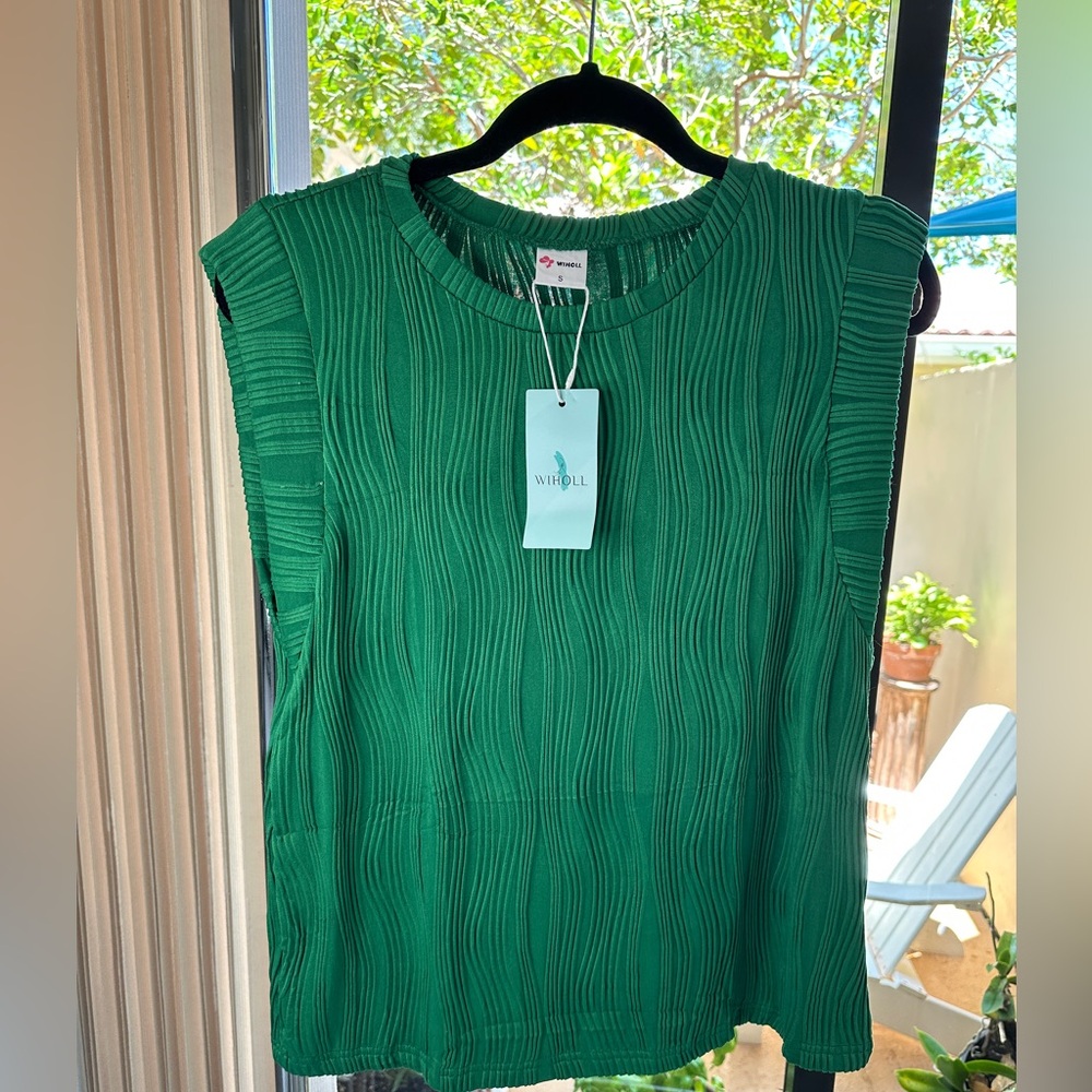 Green Textured Women's Top